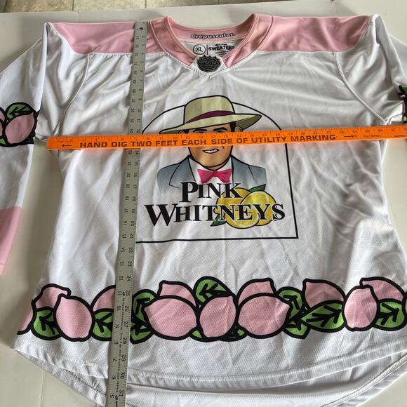 Barstool Sports Men League Sweaters Pink Whitneys Hockey Jersey Adult Sz XL Rare - Picture 8 of 16